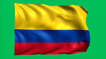 Colombia flag green screen animation (4K 60 FPS)