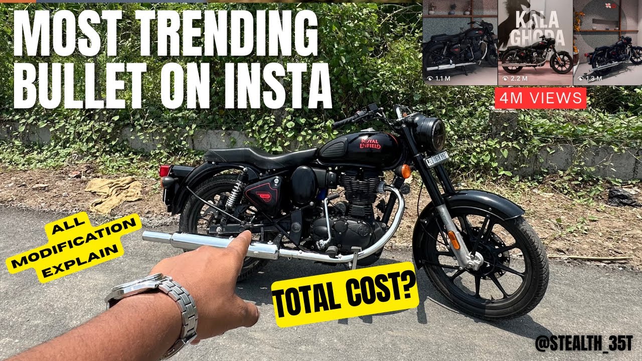 Classic 350 Stealth Black All Modification Explain🔥💯|| Most Trending Bullet On Instagram🌟😍.