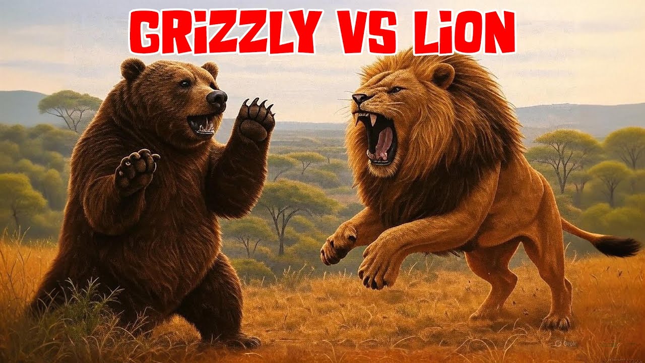 Grizzly Bear vs Lion Fight: Strength, Speed, and Power Compared - YouTube