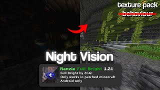Night Vision Texture Pack MCPE 1.21+ | NO BEHAVIOUR / BEHAVIOR | FULLBRIGHT screenshot 5
