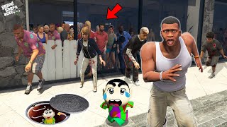 GTA 5: FRANKLIN HOUSE ATTACKED BY ZOMBIE APOCALYPSE in a ZOMBIE Outbreak! (GTA 5 mods)