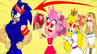 Sonic Super Shipper Food Vs Scary Teacher ,Amy Princess Peach Maria Robotnik - Funny Kim Jenny 100