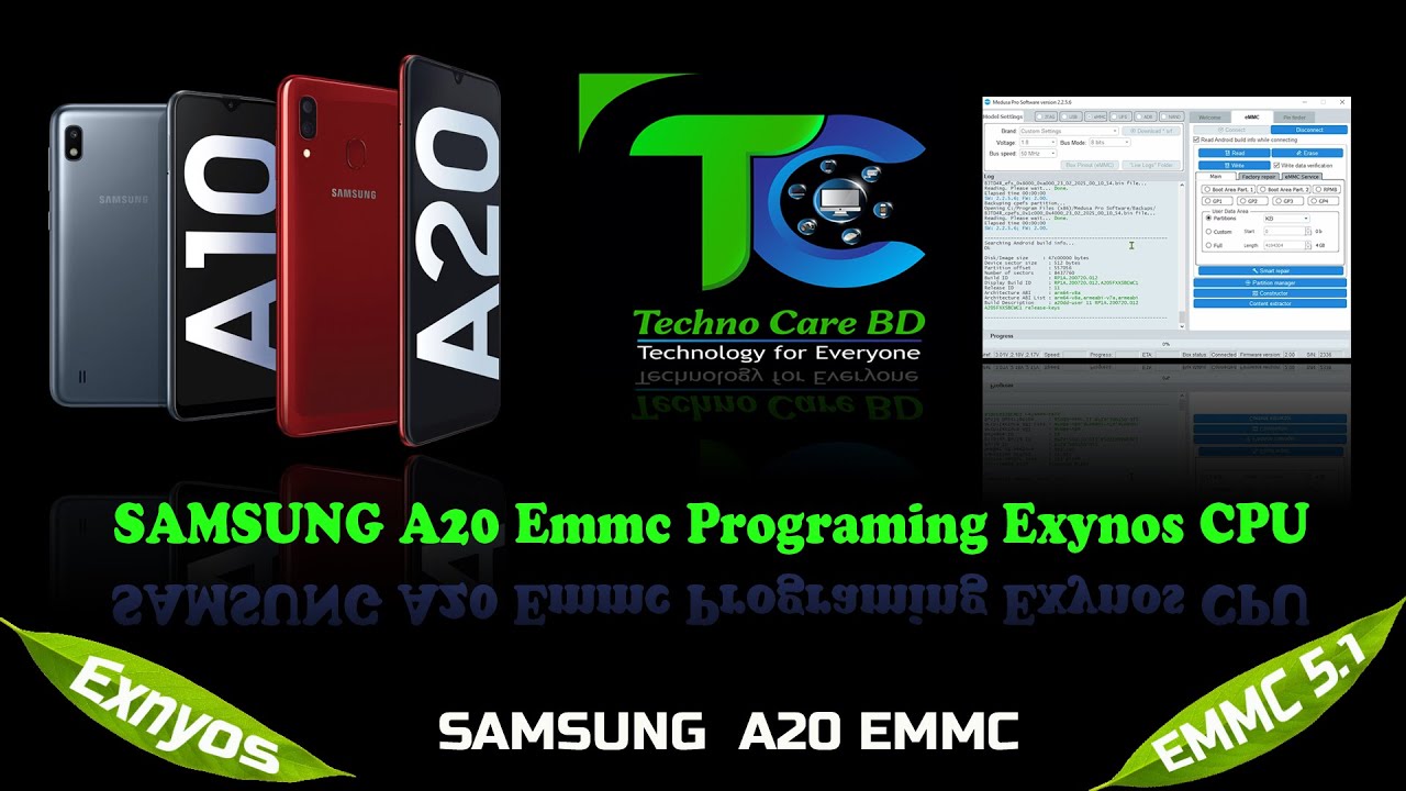 Samsung A20 Dead Fixed EMMC Dead Boot Repair Medusa Pro 2 TechnocareBD 4k