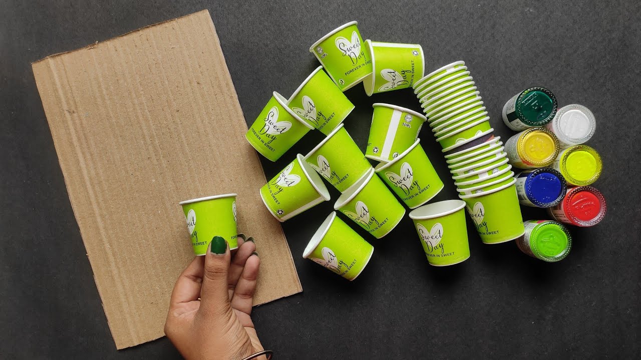 DIY paper cup wall hanging craft ideas/best out of waste craft/waste ...