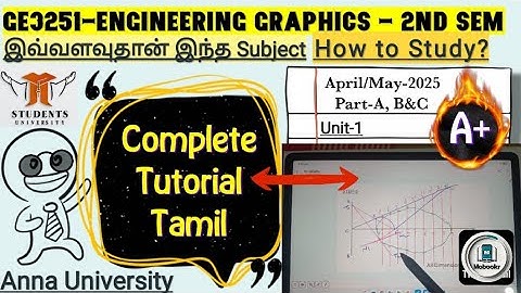 Ge3251 engineering Graphics Full tutorial tamil | Important Questions April may 2025|anna university