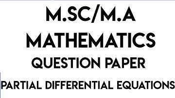 vbspu M.Sc final Mathematics paper I Partial differential equations I vbspu Mathematics paper