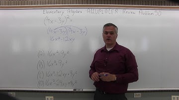 ACCUPLACER Review: Elementary Algebra Problem 50 - Mathematics with Dan Avedikian