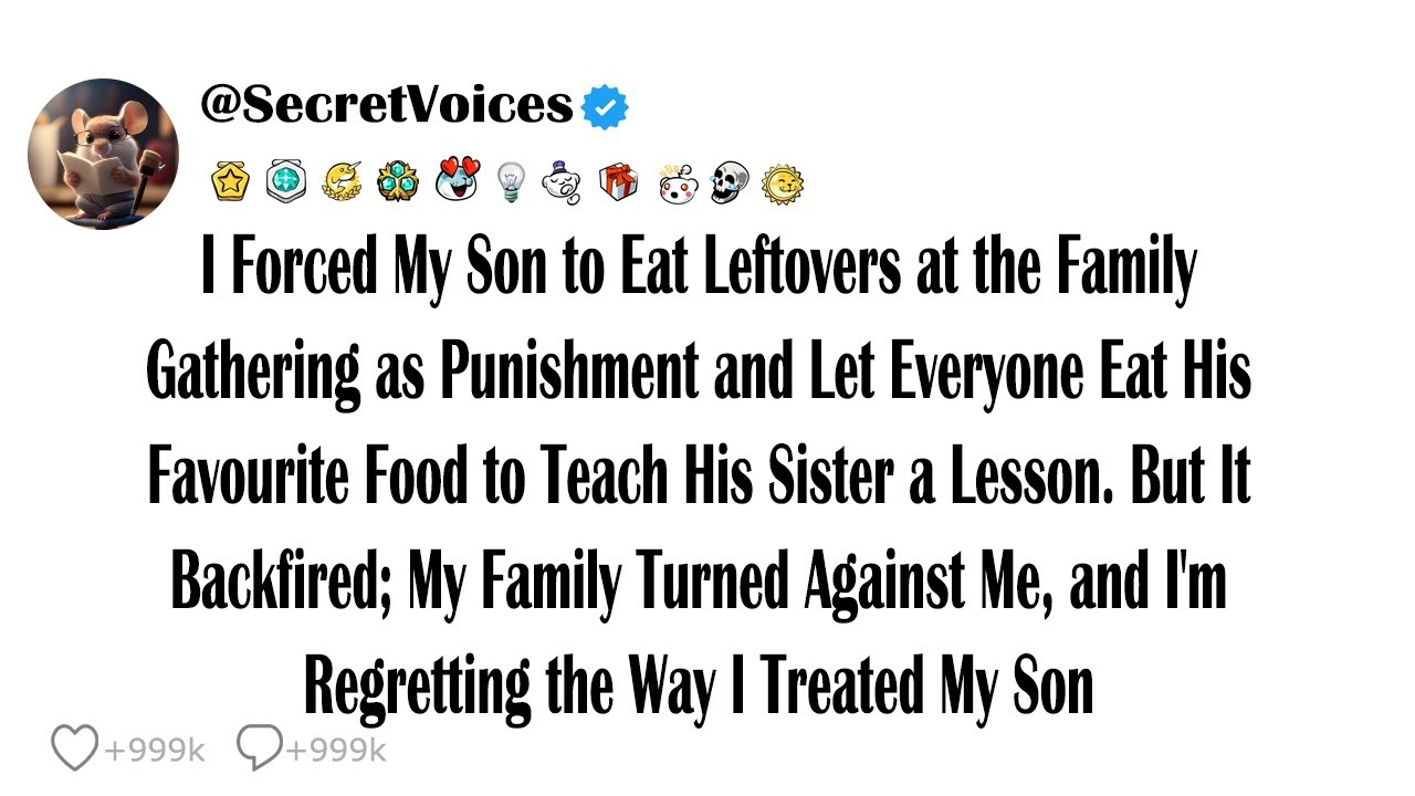 I Forced My Son to Eat Leftovers at the Family Gathering as Punishment and Let Everyone Eat His F...
