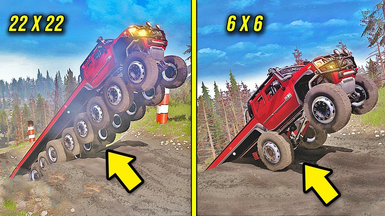 Wow!! Challenges Hummer 22x22 VS 6x6 ?? - Spintires Mudrunner