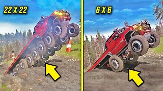 Wow!! Challenges Hummer 22x22 VS 6x6 ?? - Spintires Mudrunner