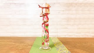 リボンを使ったなんちゃって生花ハーバリウム