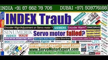 Index Traub Repair Servo drive alarms, Drive errors, Servo Motor Testing, Servo troubleshooting