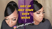 Half Up Half Down Quick Weave With Swoop Bang No Leaveout Youtube