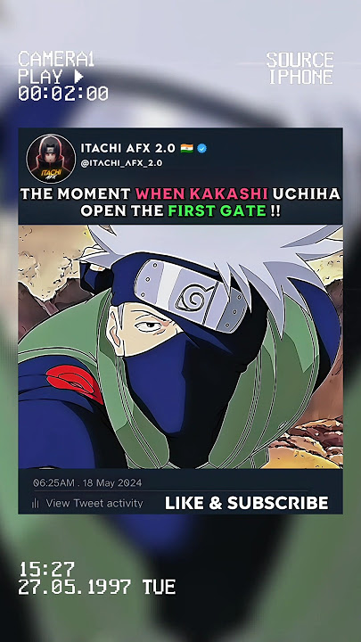 🤯 KAKASHI UCHIHA OPEN FIRST GATE 😱 |🎵 NADA NADA ( SLOWED ) | Naruto Shippuden💖 #kakashi #viralshort