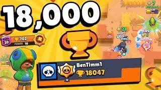 WE GOT IT! 18,000 TROPHY SHOWDOWN PUSH IN BRAWL STARS! LEON OP!!