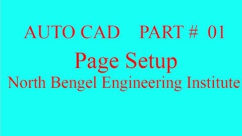 how to auto cad( page setup) bangla