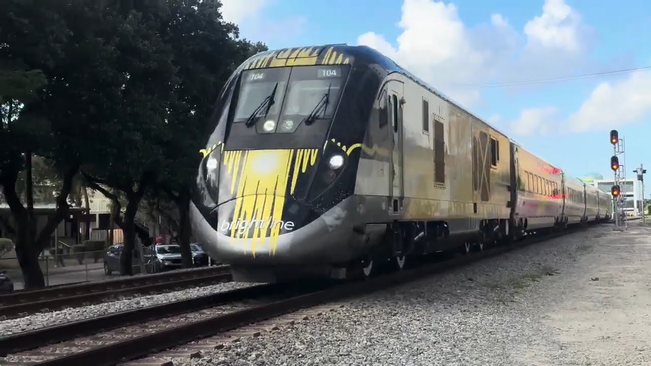 Brightline Train Southbound #104 And Northbound #106. Fort Lauderdale, Florida