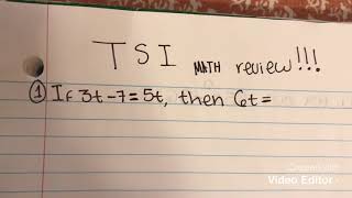 TSI Math section review