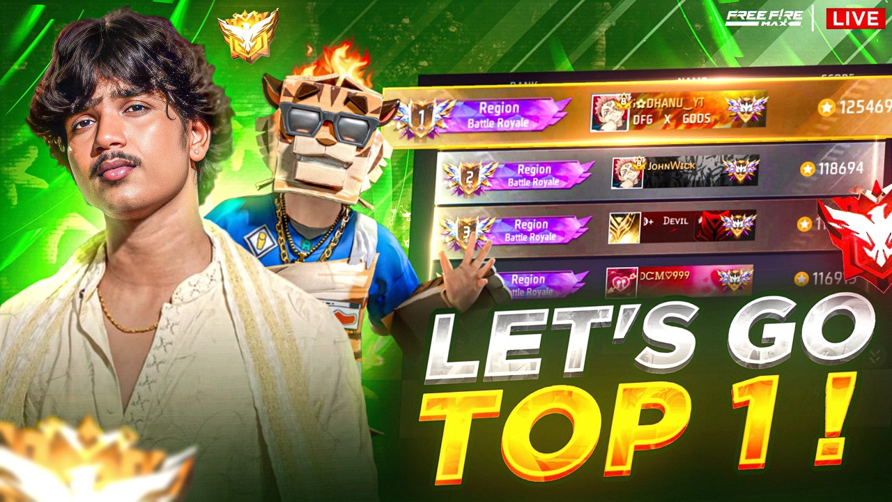 Grandmaster Live Rank Push with 👑Main Squad🔥- Free Fire Telugu Live ...