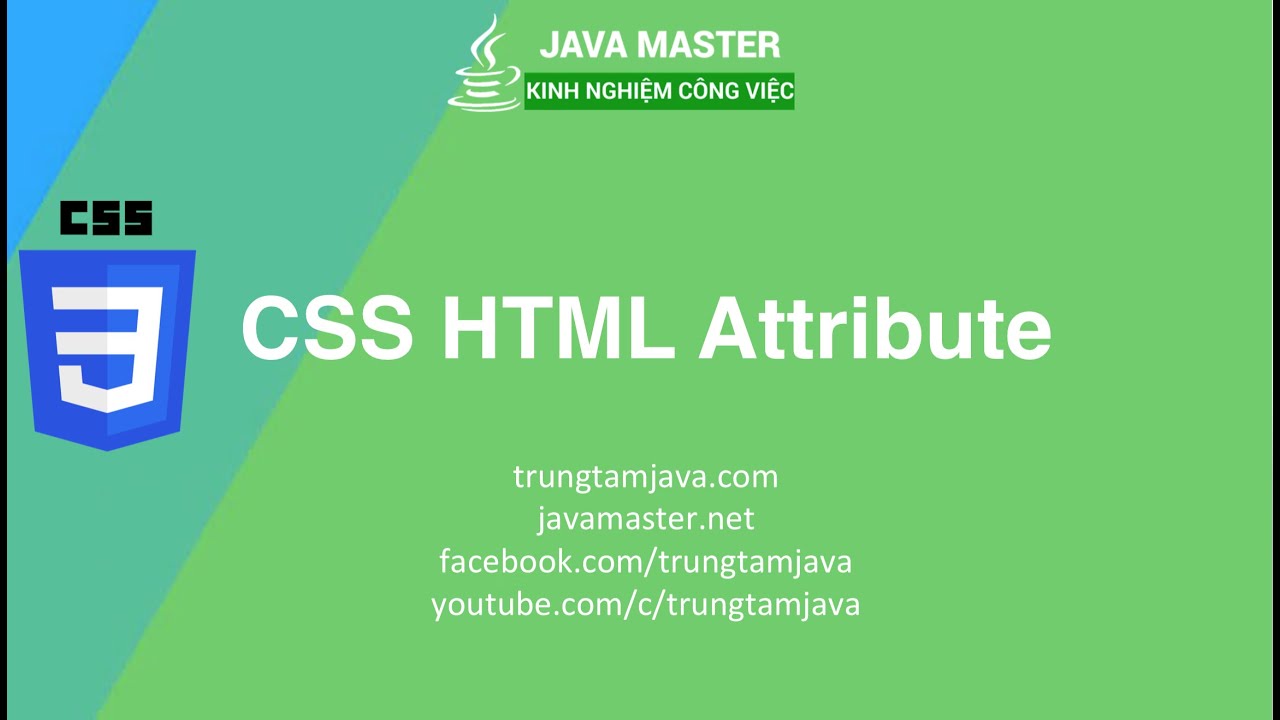 CSS 07 - CSS HTML Attribute Tag - Trung Tâm Java Master