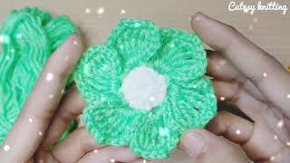 Amazing😍 Olivia Flower  How to Crochet a Simple Flower Easy Tutorial 🌺