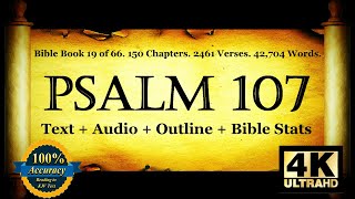 Psalm 107 | Bible Book 19 | The Book of Psalms - Holy Bible Audio Text - King James Read Along Bible