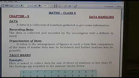 class 6 chapter 9 Data Handling Part 1