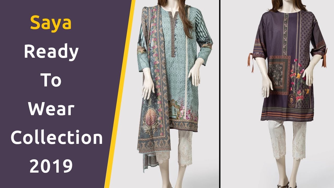New SAYA READY TO WEAR Designer Lawn Summer Kurtis 2019 Latest