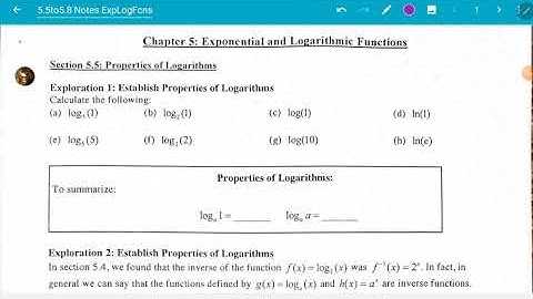 5.5.1 Exploring Properties of Logarithms