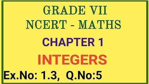 Ex 1.3 Q no 5  Chapter 1 Class 7 Maths Integers