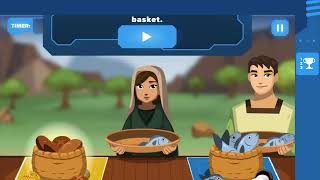 Superbook Bible game fish and bread screenshot 4