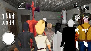 Playing As Grandpa, Evil Nun, Slendrina, Siren Head, Pipe Head,Nosferatu,Mr Meat & Rod In GRANNY 1