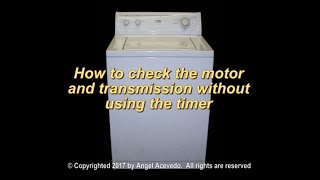 Whirlpool washer not starting - The Motor