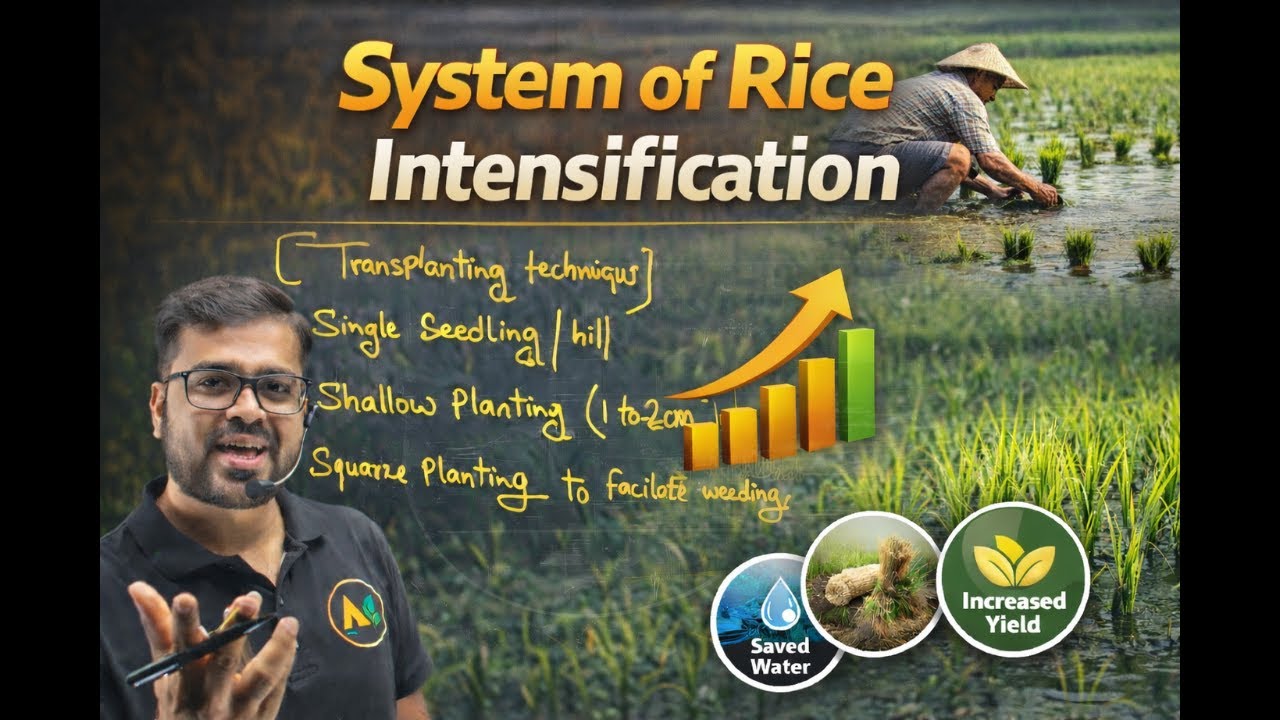 Systematic Rice Intensification System of Rice Intensification (SRI) Explained | UPSC | ICAR | One ...