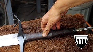 Forging a wild Damascus Dragon sword, part 4, making the handle.