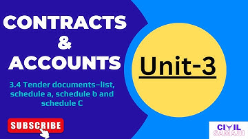 Contracts & Accounts || Lecture-4 || Unit-3 || Tender Document