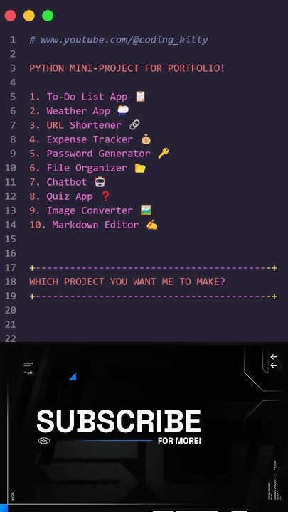 Python Mini Project Ideas for Your Portfolio #python #learnpython # ...