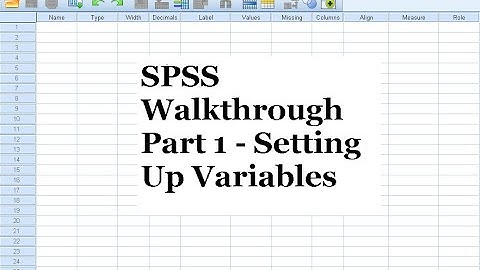 SPSS Walkthrough Part 1 - Setting up Variables