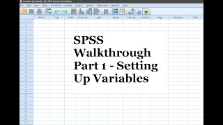 SPSS Walkthrough Part 1 - Setting up Variables Net Worth