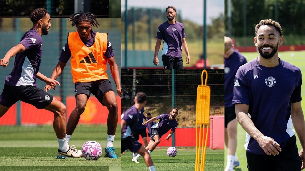 Cunha skillful Manchester United training at Carrington training no.10