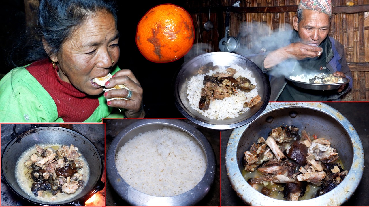 jungle man & wife cook pork legs cooker curry rice || jungle man loves ...