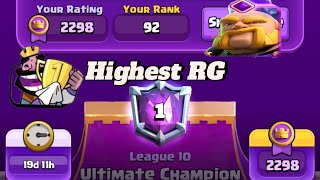 And again I’m highest RG player! Top90 in the WORLD!! 🌎⚡️ #clashroyale