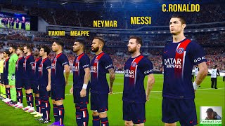 What if 2024 Ronaldo, Messi, Neymar and Mbappe played together in the same team PSG vs MU | PES 21