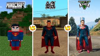 Superman in Minecraft vs GTA SA vs GTA 5 -  WHO IS BEST?