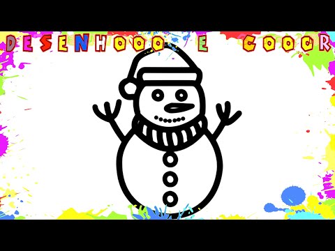 Como Desenhar BONECO DE NEVE | FÁCIL | NATAL | Desenho para Colorir e Imprimir | Desenhooo e Cooor