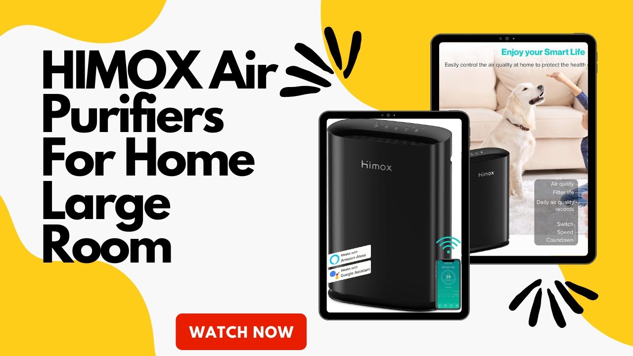 HIMOX Air Purifiers Up to 2690 sq ft, Smart Wifi & 2.5 Monitor, 5 Stage Medical Grade Air