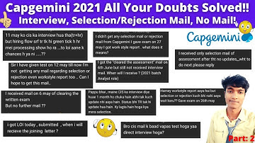 Capgemini 2021 Interview TR & HR, Selection/Rejection Mail, No Mail, Report, Superset Status Update!