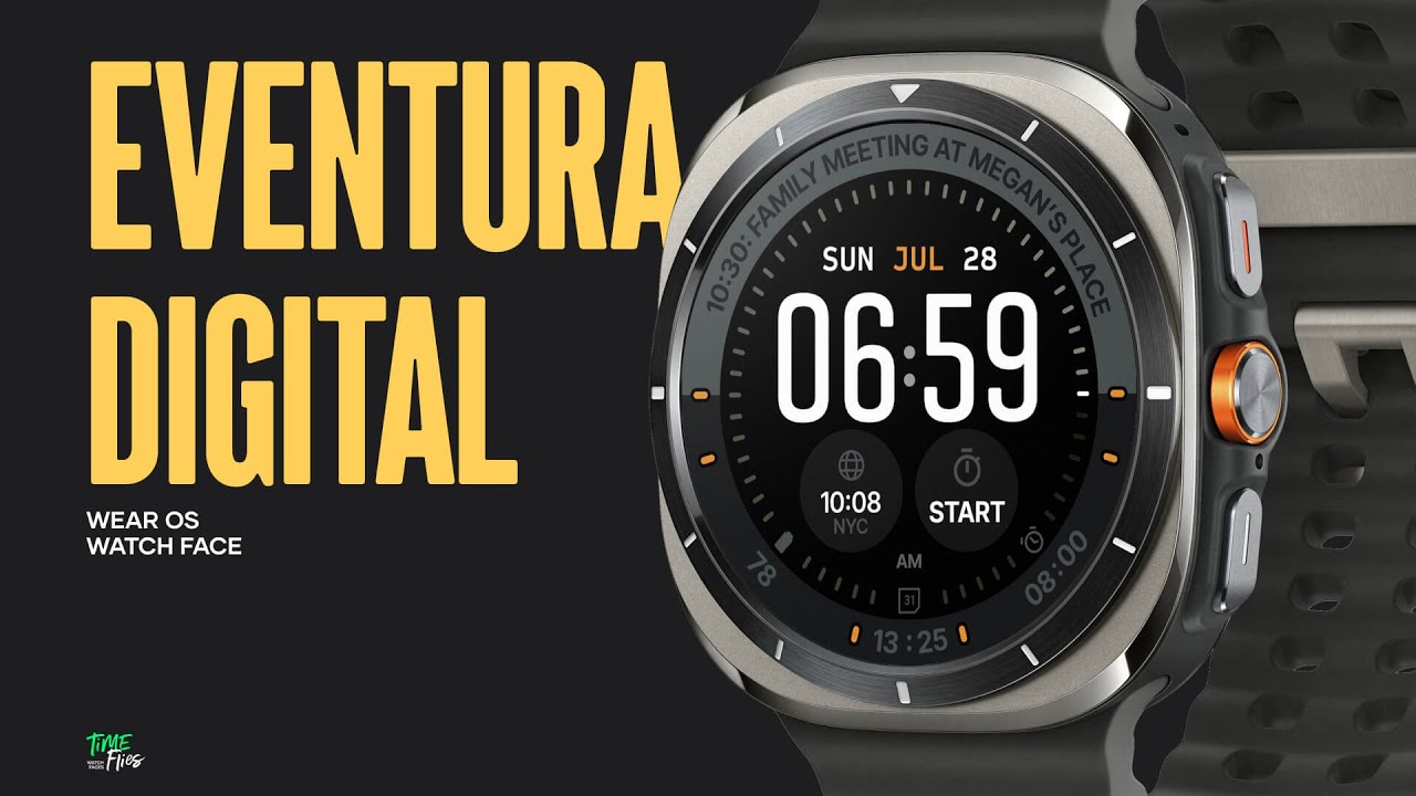 Eventura Digital watch face from Time Flies