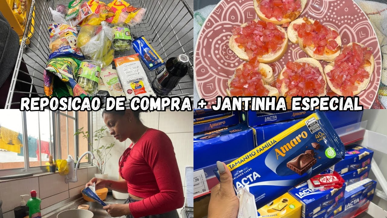 REPOSIÇÃO DE COMPRA + FIZ UMA JANTA ESPECIAL PRO MARIDO ( entrada + prato + sobremesa)
