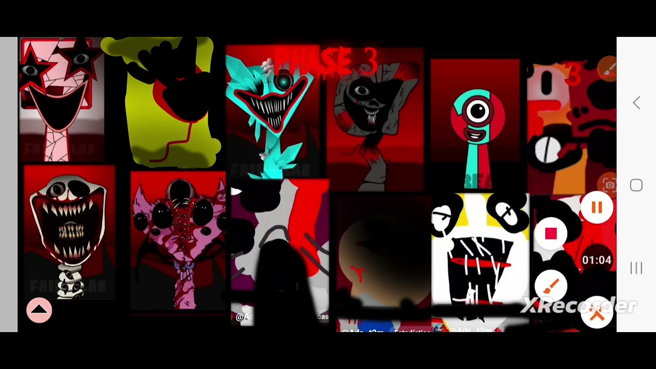 All phases in New sprunki oc ten from numberblocks from 1 to 3